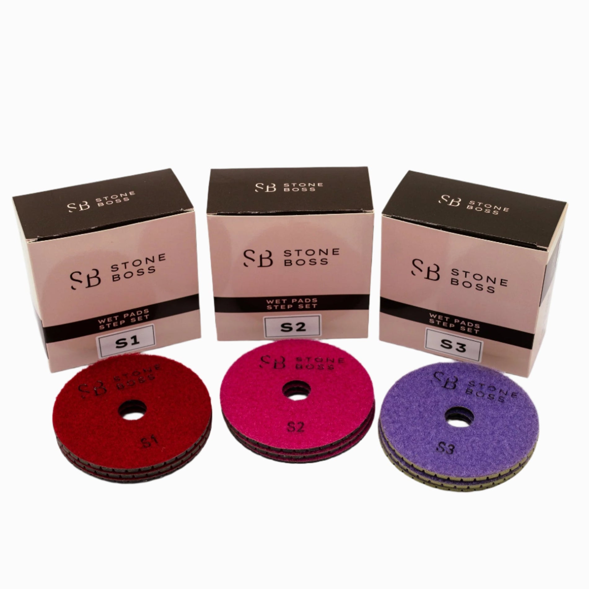 Wet Pads - Step Set- #1, #2, #3 Grit - Single Pads