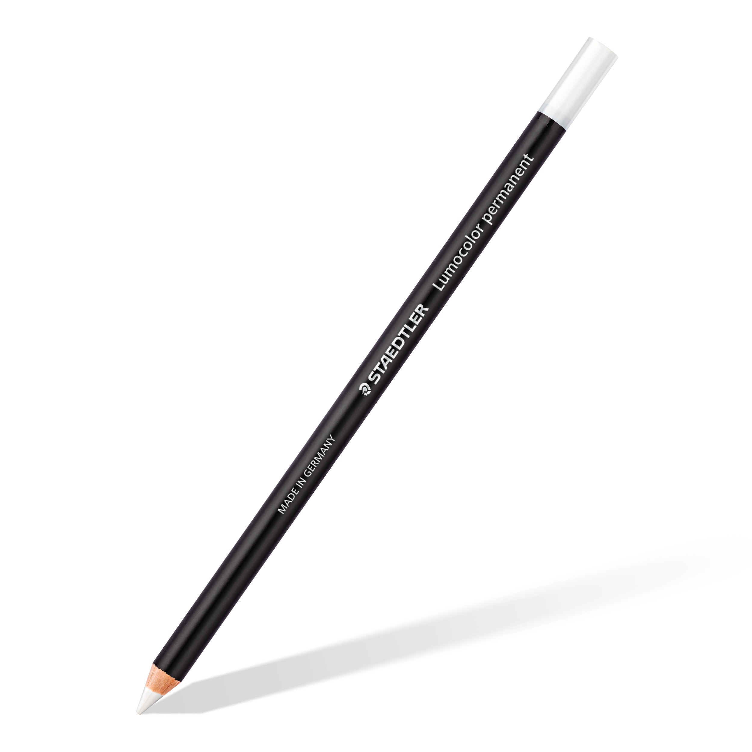 White Lumocolor Permanent Glasochrom Chinagraph - Waterproof Wood-Cased Pencil Box of 12