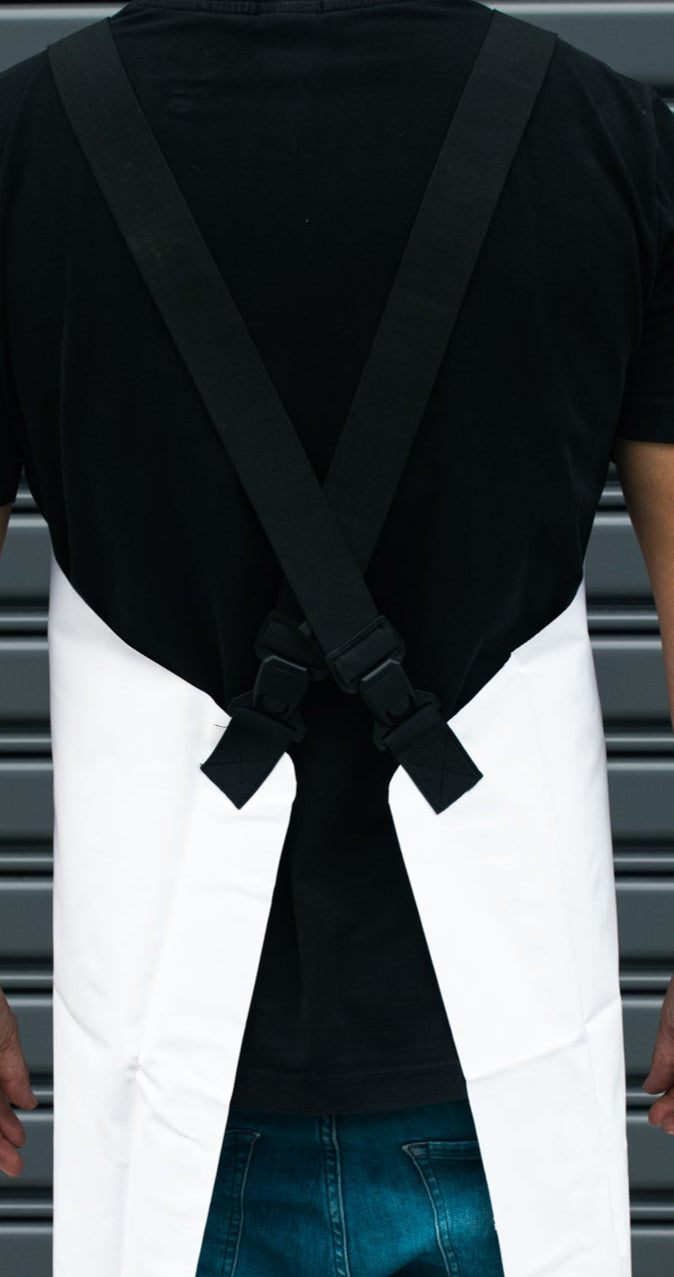 Wet Apron with Clips and Cross over Back